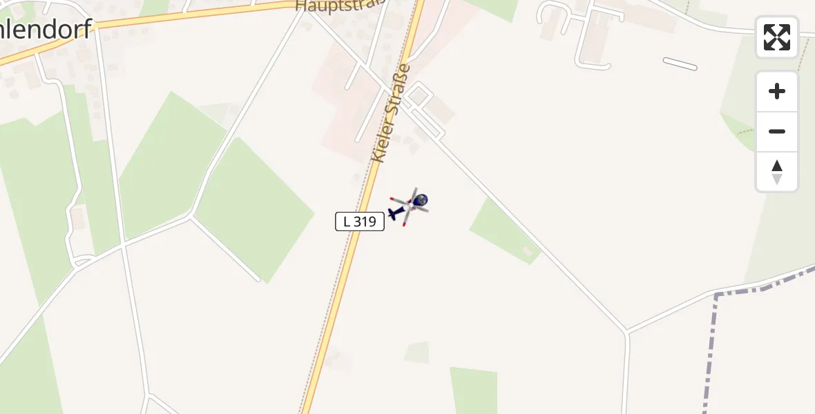 Routekaart van de vlucht: Polizeihubschrauber nach Fuhlendorf, Kieler Straße