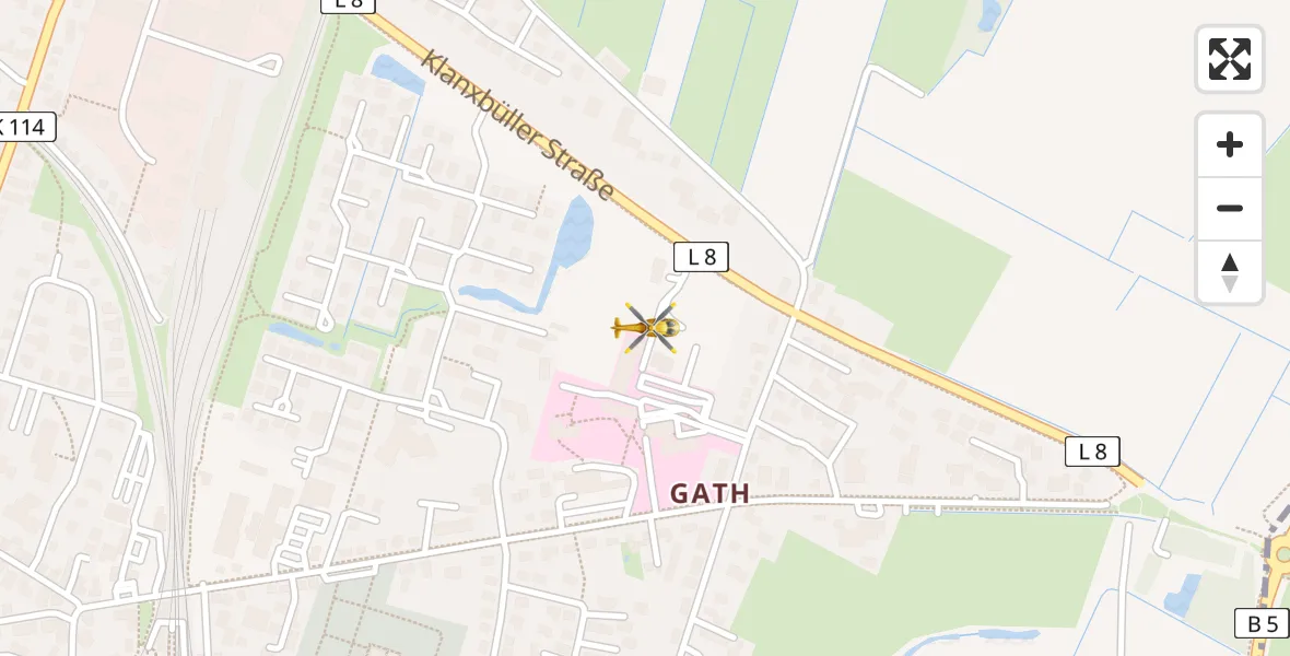 Routekaart van de vlucht: Rettungshubschrauber nach Niebüll, Gather Landstraße