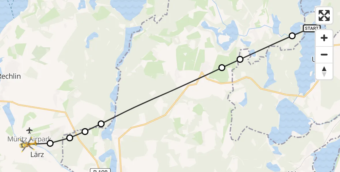 Routekaart van de vlucht: Rettungshubschrauber nach Lärz, Am Kanal