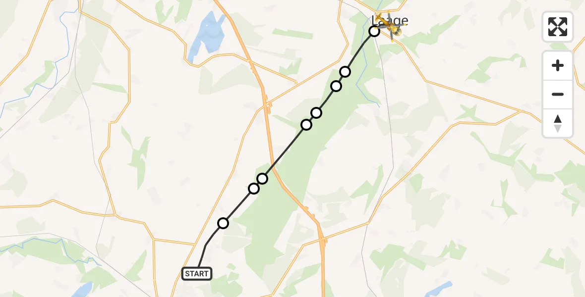 Flugroute Rettungshubschrauber Suckow - Laage, 16 Februar 2026, 07:36