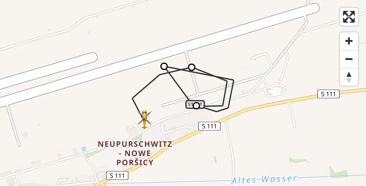 Flugroute Rettungshubschrauber Purschwitz - Bautzen Airfield, 16 Februar 2026, 10:27