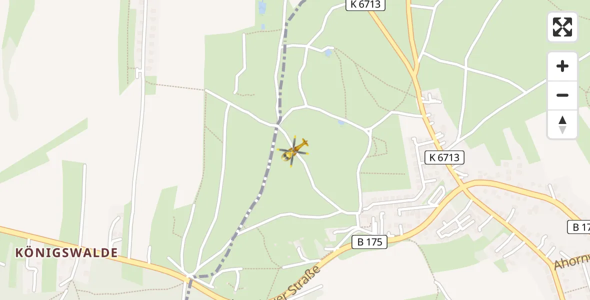 Routekaart van de vlucht: Rettungshubschrauber nach Zwickau