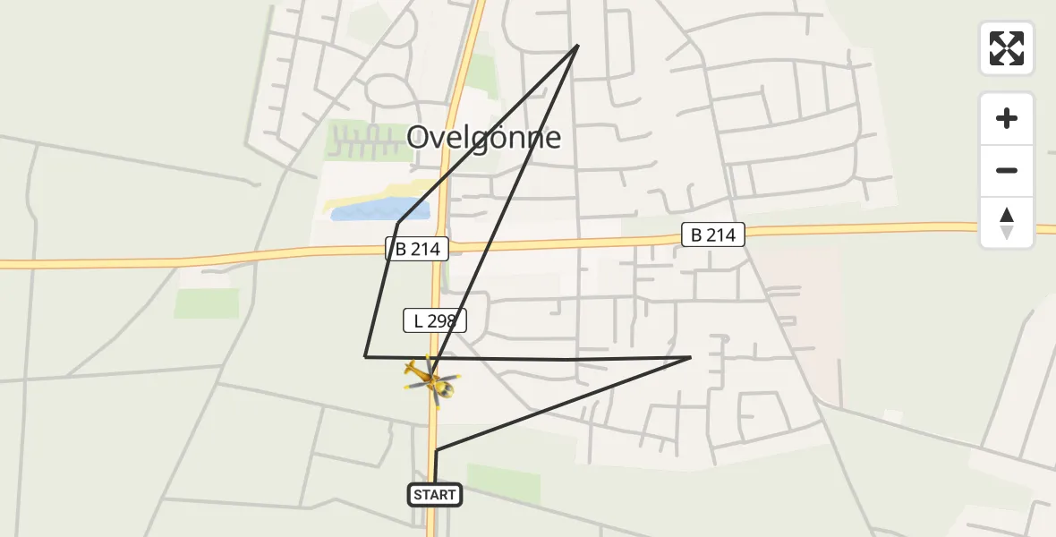 Flugroute Rettungshubschrauber Ovelgönne - Ovelgönne, 16 Februar 2026, 13:34