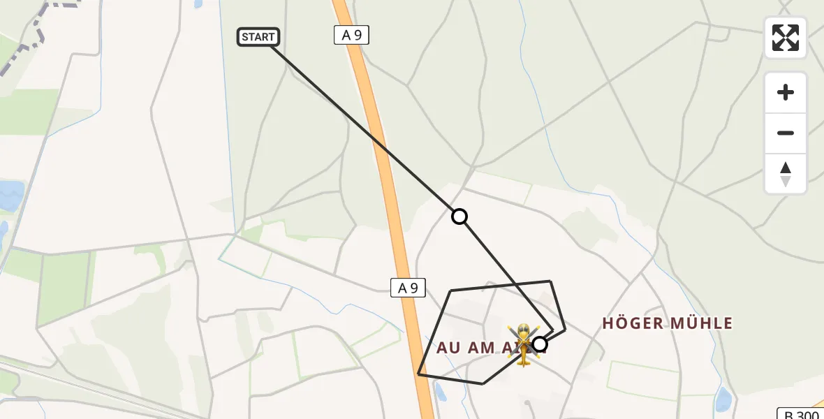 Routekaart van de vlucht: Rettungshubschrauber nach Dörfl