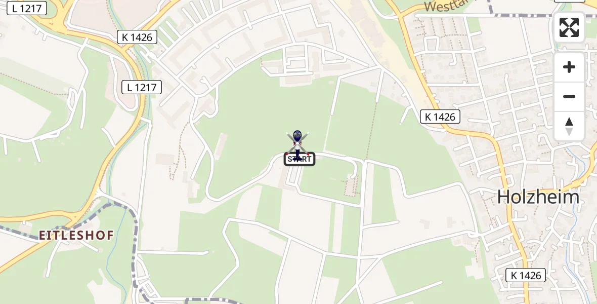 Flugroute Polizeihubschrauber Göppingen (Kernstadt) - Holzheim, 16 Februar 2026, 17:03
