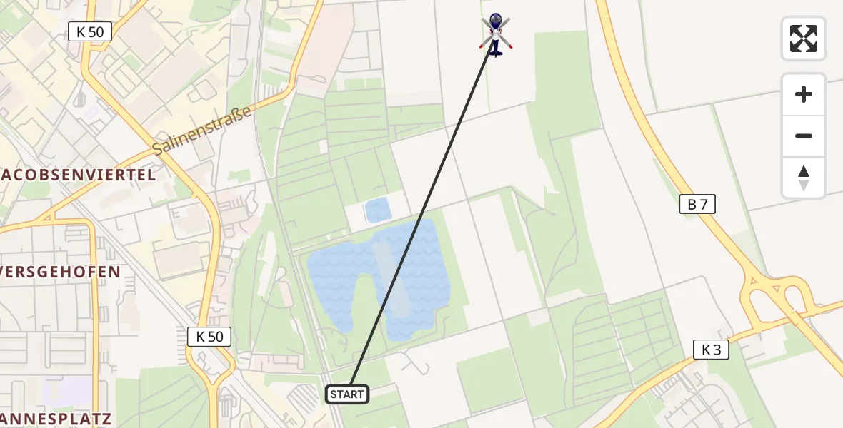 Flugroute Polizeihubschrauber Erfurt - Erfurt, 17 Februar 2026, 08:43