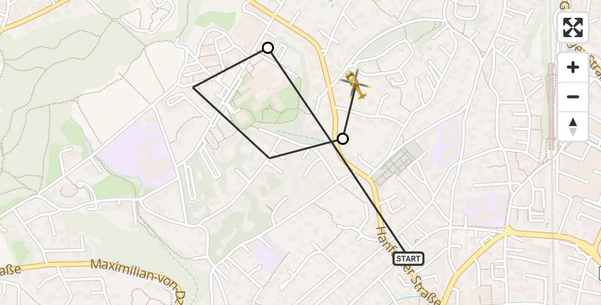 Routekaart van de vlucht: Rettungshubschrauber nach Starnberg, Bozener Straße