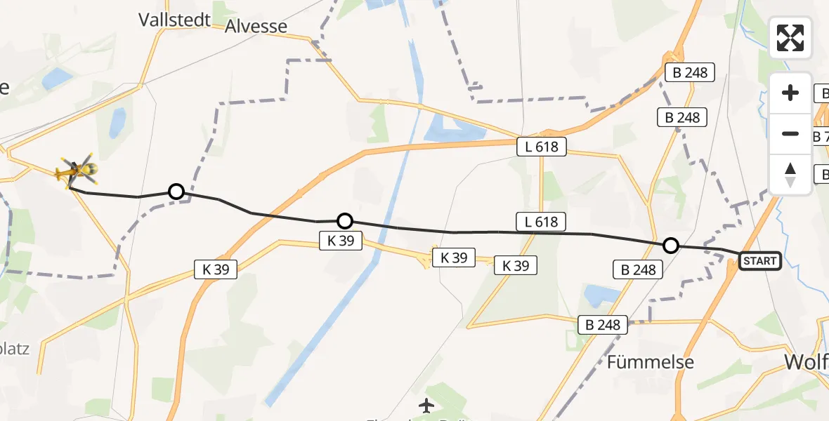 Routekaart van de vlucht: Rettungshubschrauber nach Lengede, L 472