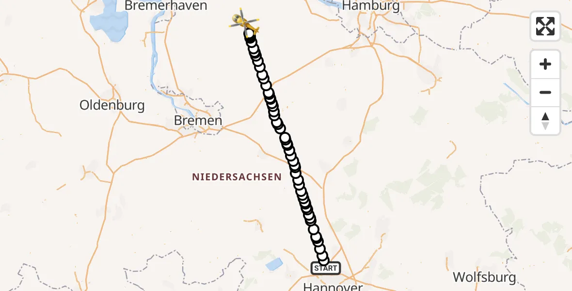 Routekaart van de vlucht: Ambulanzhubschrauber nach Bremervörde, Am Ostedeich