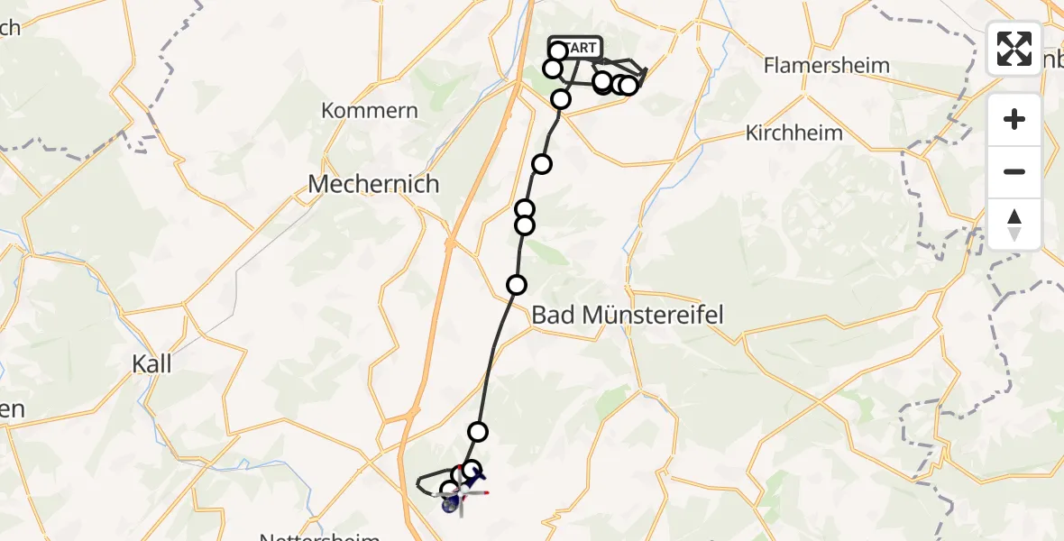 Routekaart van de vlucht: Polizeihubschrauber nach Frohngau, K 36