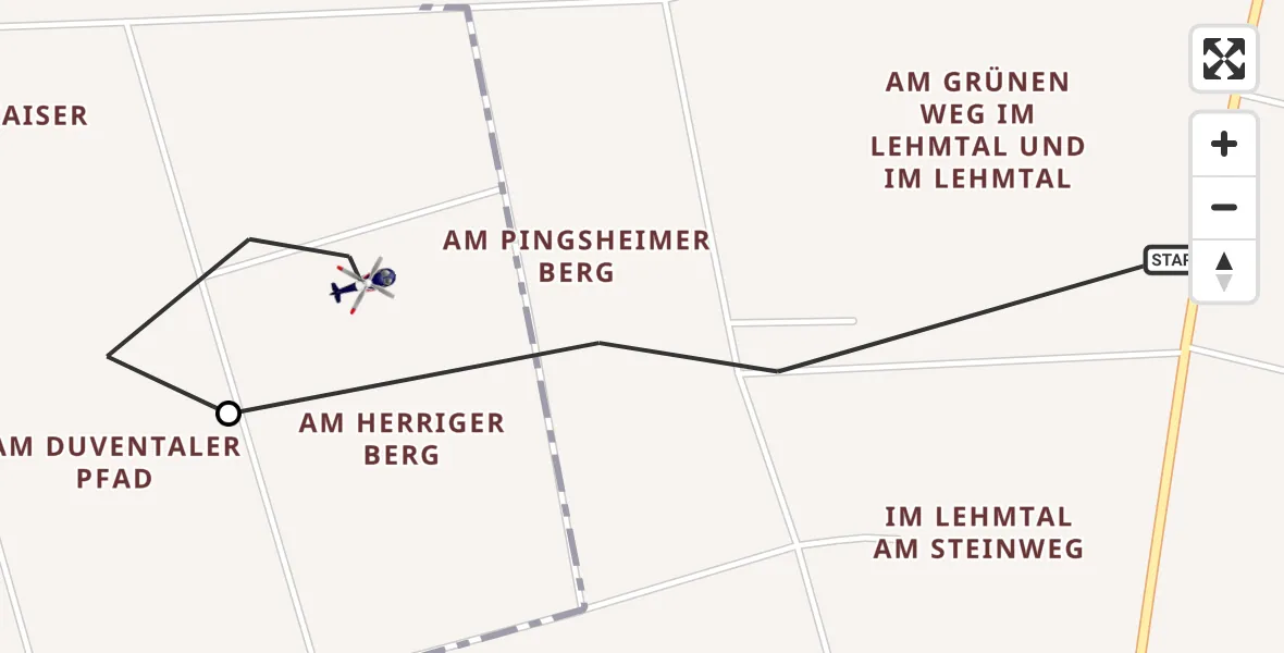 Flugroute Polizeihubschrauber Herrig - Pingsheim, 17 Februar 2026, 13:26