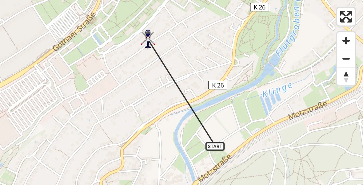 Flugroute Polizeihubschrauber Erfurt - Erfurt, 17 Februar 2026, 14:24