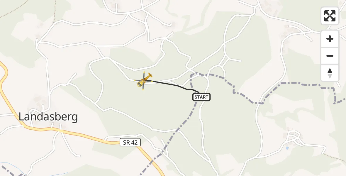Flugroute Rettungshubschrauber Haibach - Haibach, 17 Februar 2026, 15:10