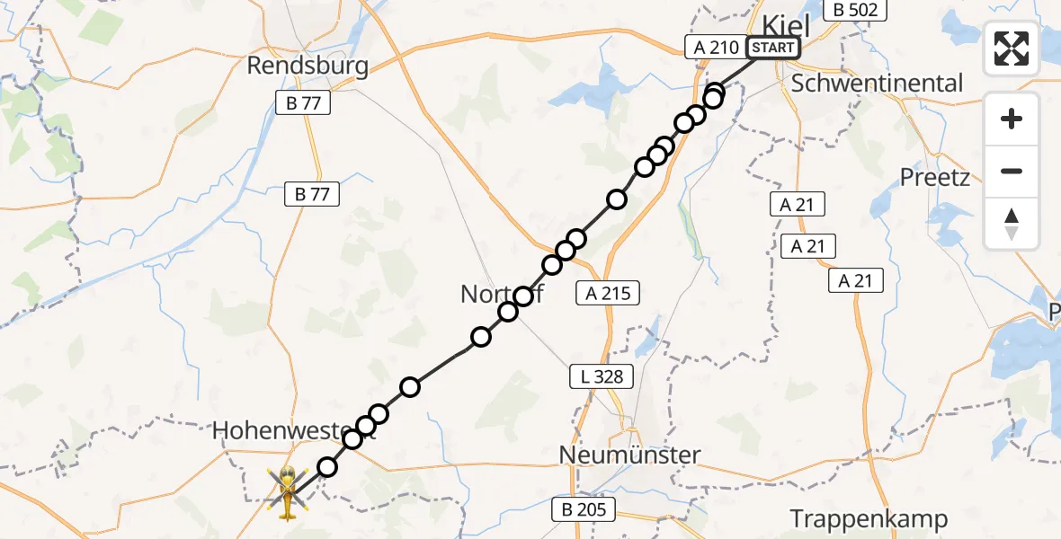 Routekaart van de vlucht: Rettungshubschrauber nach Grauel, Altenjahn