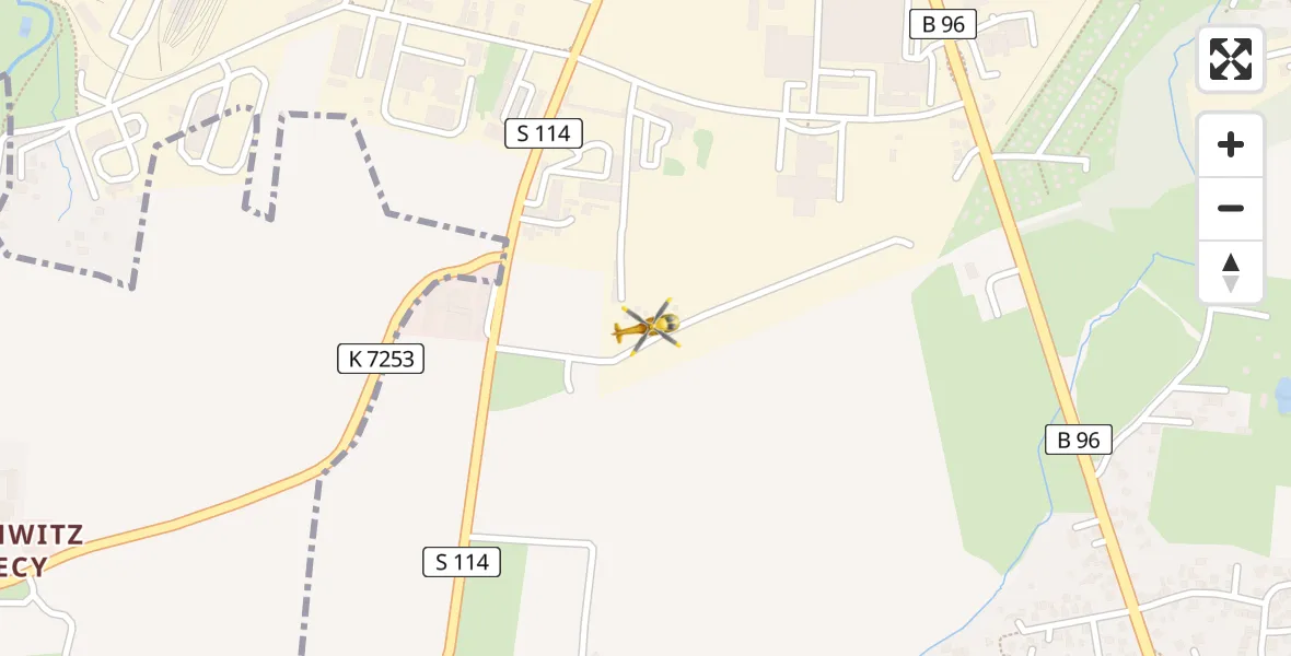 Flugroute Rettungshubschrauber Bautzen - Bautzen, 17 Februar 2026, 19:46