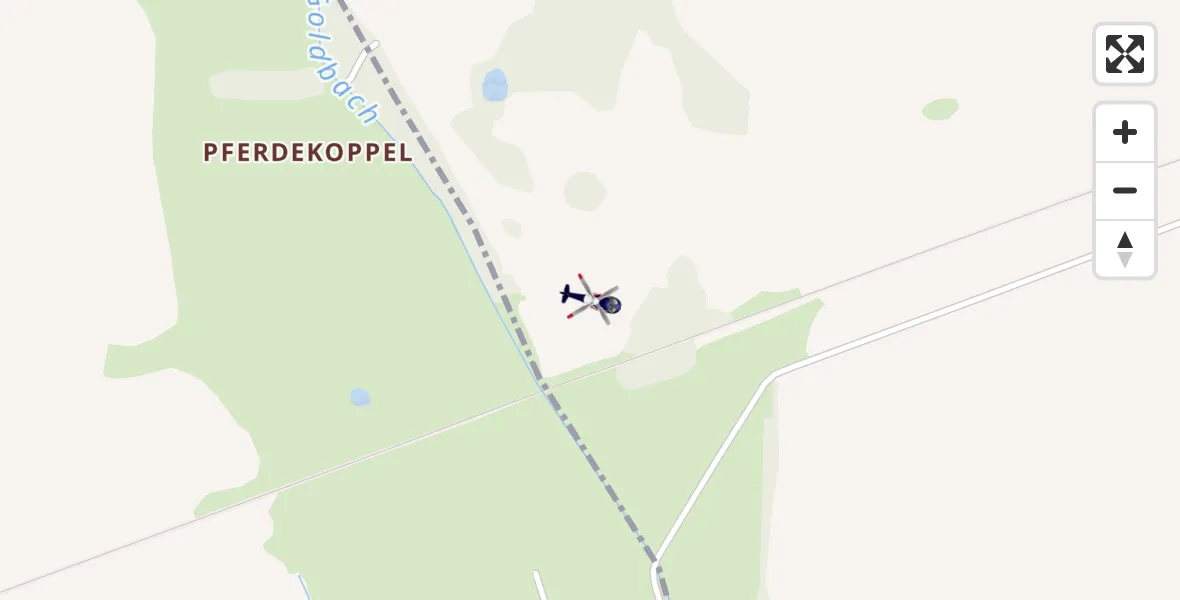 Flugroute Polizeihubschrauber Uckerland - Uckerland, 18 Februar 2026, 04:36