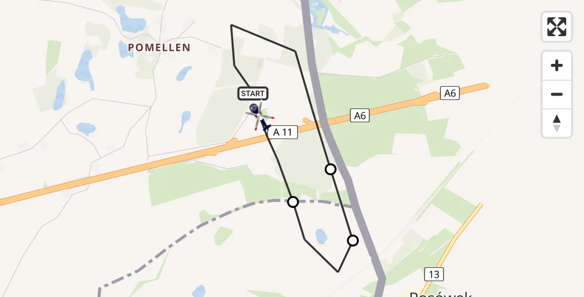 Flugroute Polizeihubschrauber Nadrensee - Nadrensee, 18 Februar 2026, 05:17