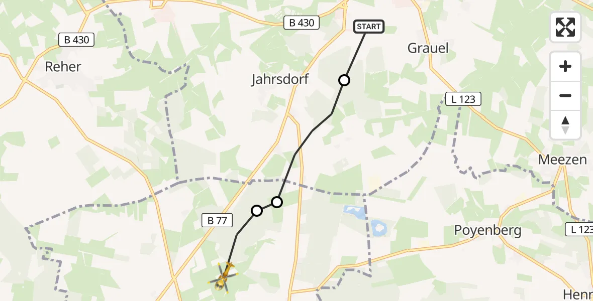 Routekaart van de vlucht: Rettungshubschrauber nach Silzen