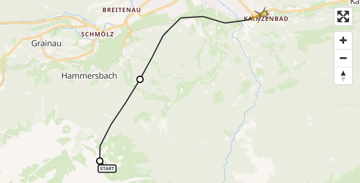Flugroute Rettungshubschrauber Garmisch-Partenkirchen - Garmisch-Partenkirchen Clinic Heliport, 18 Februar 2026, 11:47