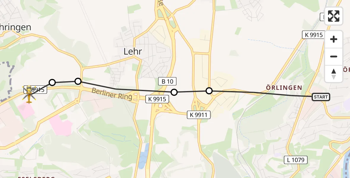 Flugroute Rettungshubschrauber Ulm - ADAC Air Rescue Station Ulm (Christoph 22), 18 Februar 2026, 14:20