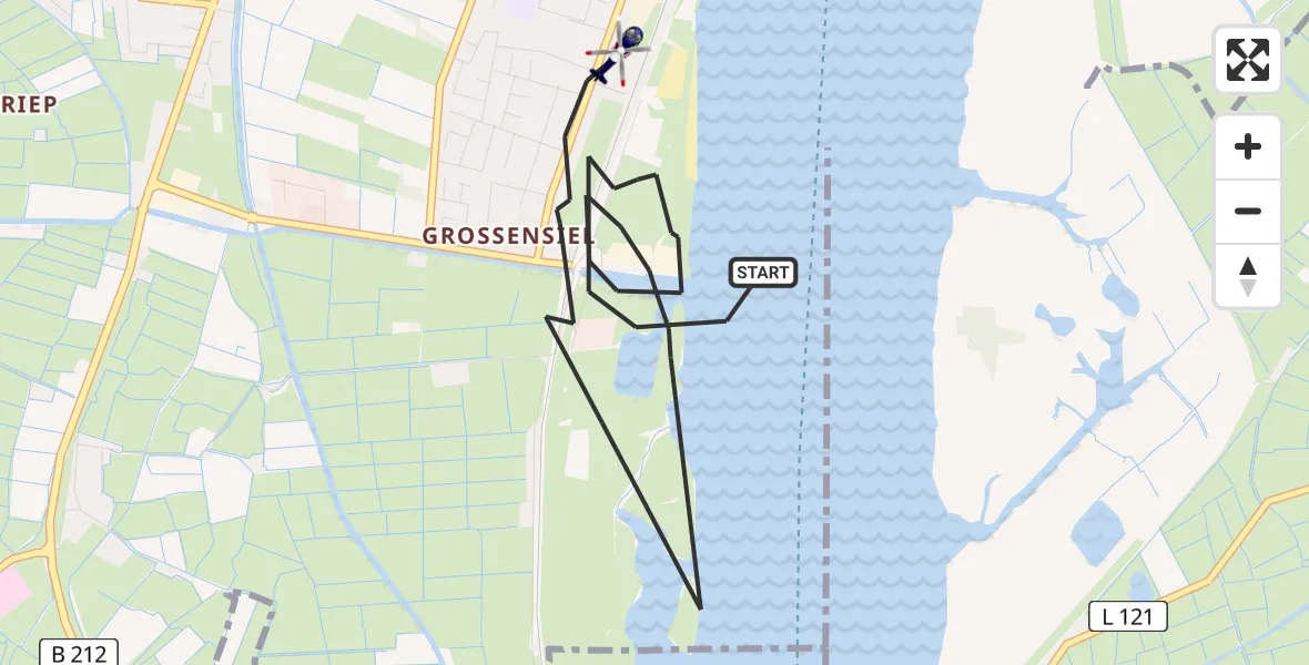 Flugroute Polizeihubschrauber Nordenham - Nordenham, 18 Februar 2026, 14:55