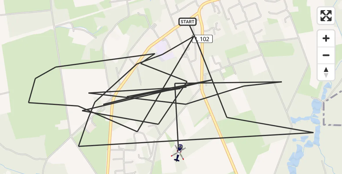 Flugroute Polizeihubschrauber Bippen - Bippen, 18 Februar 2026, 23:40