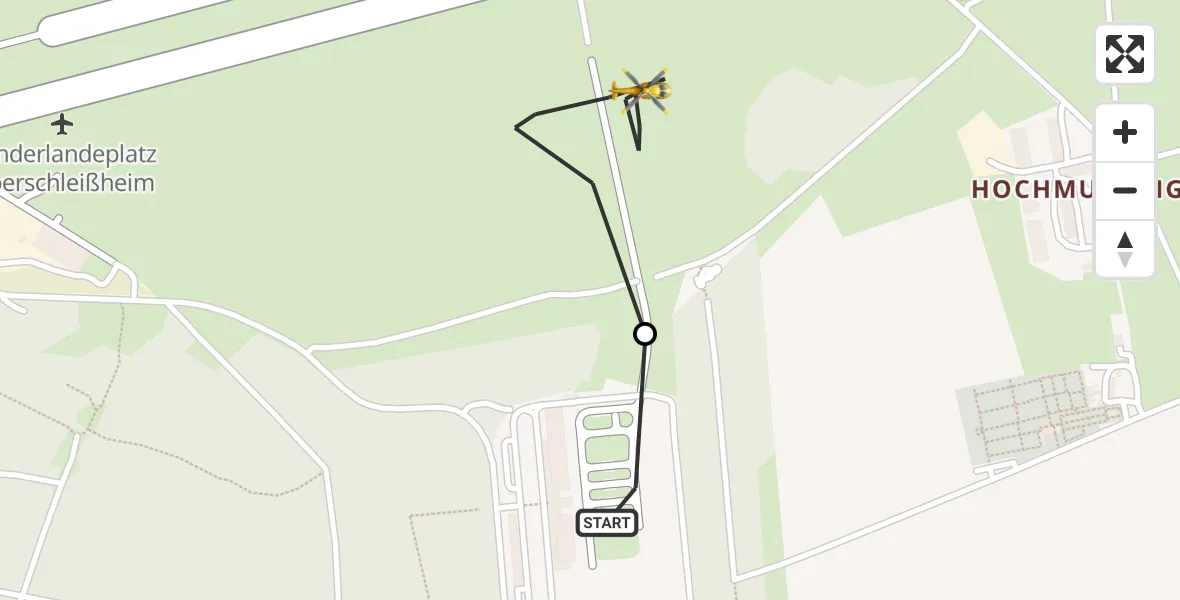 Flugroute Rettungshubschrauber Oberschleißheim - Oberschleissheim Heliport, 19 Februar 2026, 06:32