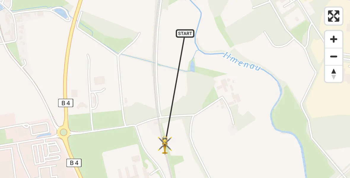 Flugroute Rettungshubschrauber Kirchweyhe - Kirchweyhe, 19 Februar 2026, 09:00