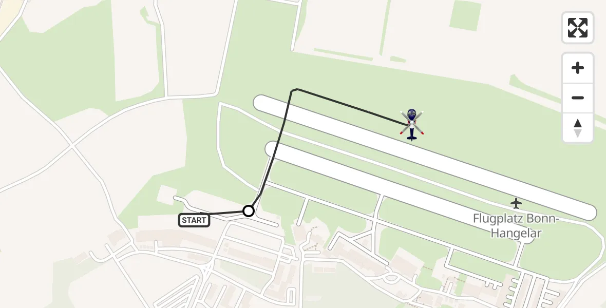 Routekaart van de vlucht: Polizeihubschrauber nach Bonn-Hangelar Airfield