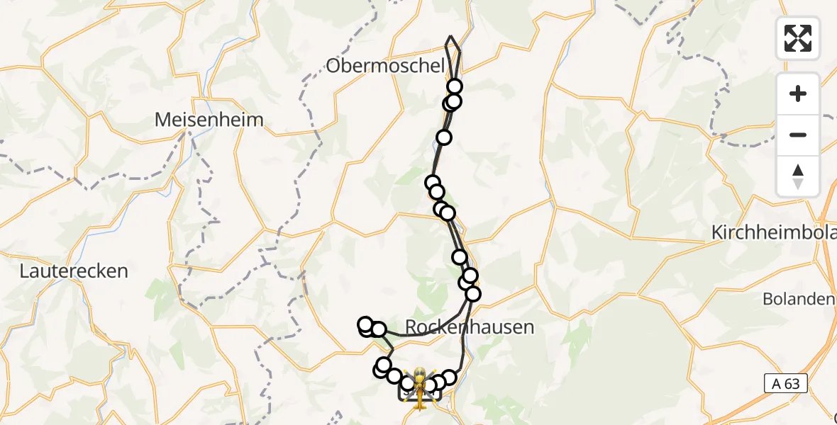 Routekaart van de vlucht: Rettungshubschrauber nach Imsweiler UL