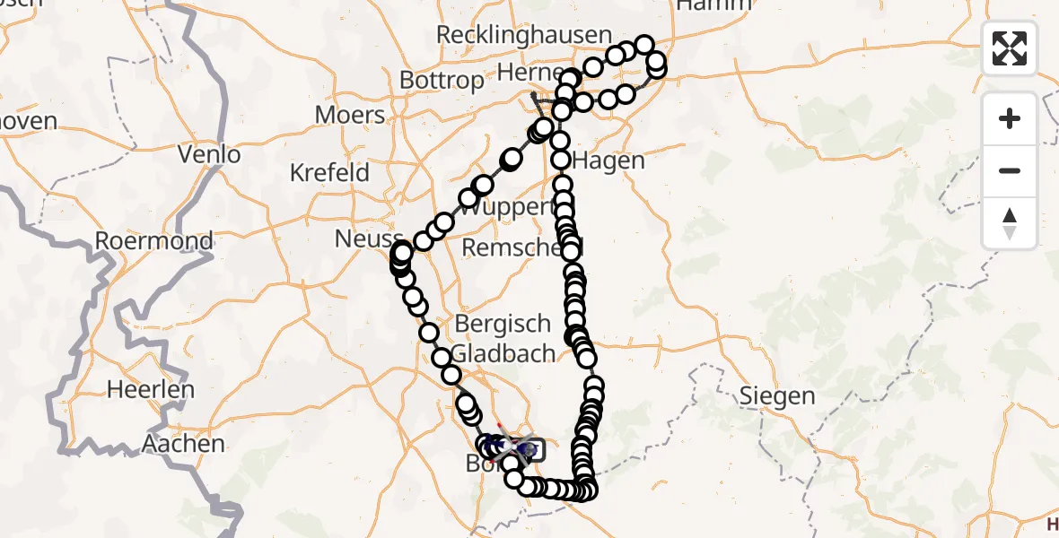 Flugroute Polizeihubschrauber Sankt Augustin - Sankt Augustin, 19 Februar 2026, 12:32