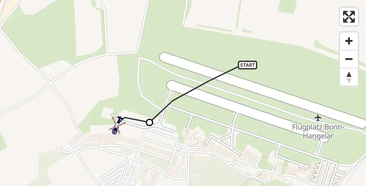 Flugroute Polizeihubschrauber Bonn-Hangelar Airfield - Sankt Augustin, 19 Februar 2026, 13:44