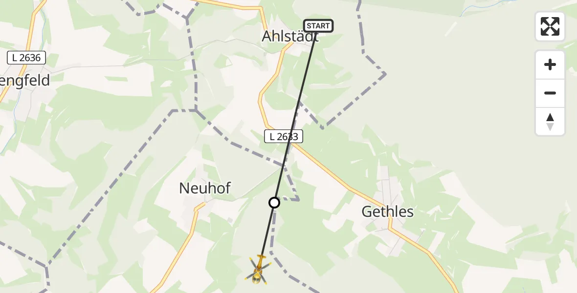 Routekaart van de vlucht: Rettungshubschrauber nach Neuhof