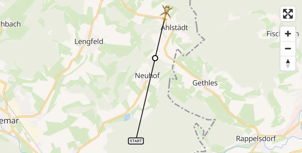 Routekaart van de vlucht: Rettungshubschrauber nach Keulrod, L 2633