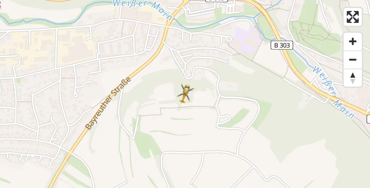 Flugroute Rettungshubschrauber Gesees - Gesees, 19 Februar 2026, 16:14
