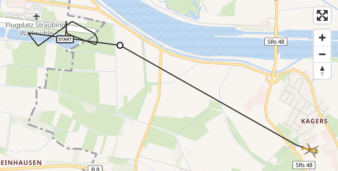 Routekaart van de vlucht: Rettungshubschrauber nach Straubing, Am Hagen