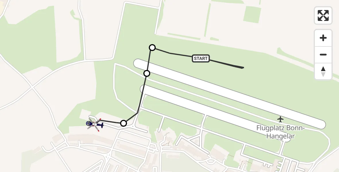 Flugroute Polizeihubschrauber Bonn-Hangelar Airfield - Sankt Augustin, 20 Februar 2026, 10:27