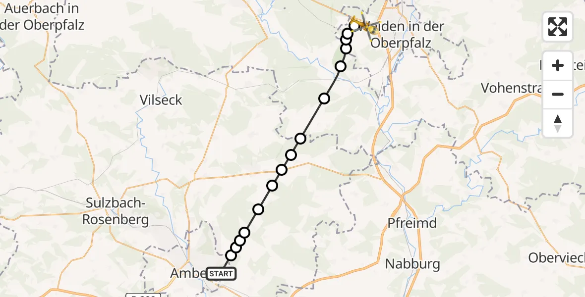 Flugroute Rettungshubschrauber Krumbach - Latsch, 20 Februar 2026, 11:51