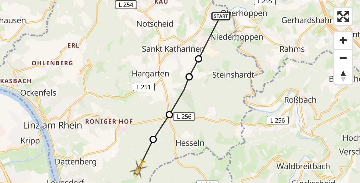 Routekaart van de vlucht: Rettungshubschrauber nach Bad Hönningen, H3