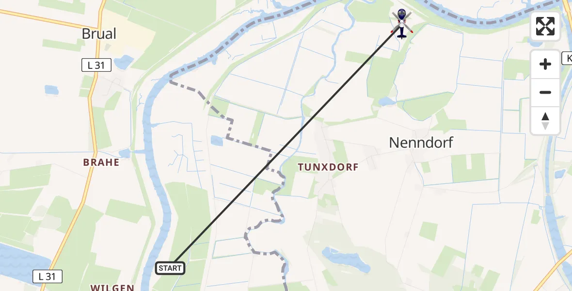 Routekaart van de vlucht: Polizeihubschrauber nach Nenndorf