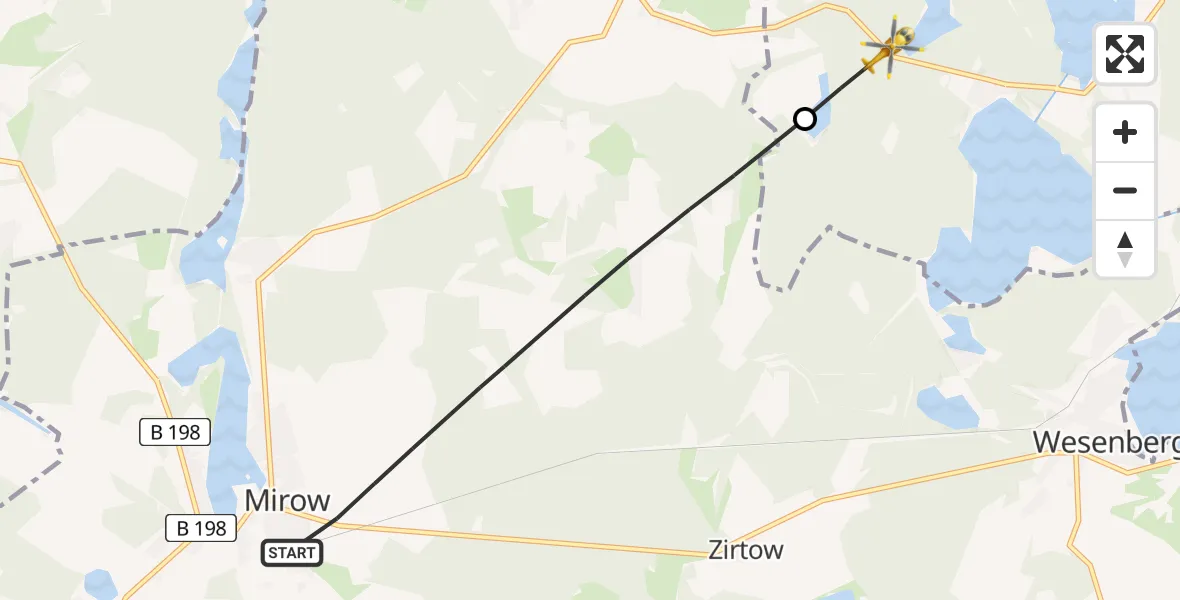 Flugroute Rettungshubschrauber Mirow - Userin, 20 Februar 2026, 14:17