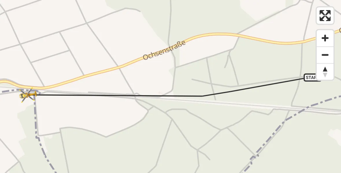 Flugroute Rettungshubschrauber Mötzing - Mötzing, 21 Februar 2026, 08:52