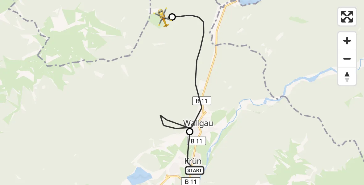 Routekaart van de vlucht: Rettungshubschrauber nach Wallgau, 475