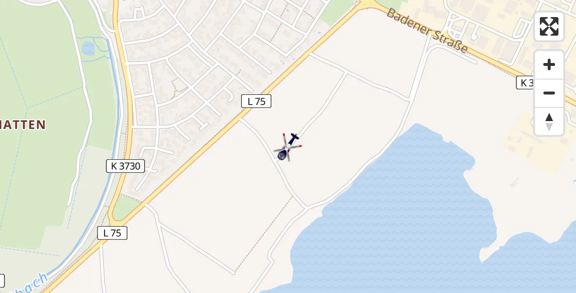 Routekaart van de vlucht: Polizeihubschrauber nach Iffezheim, L 75