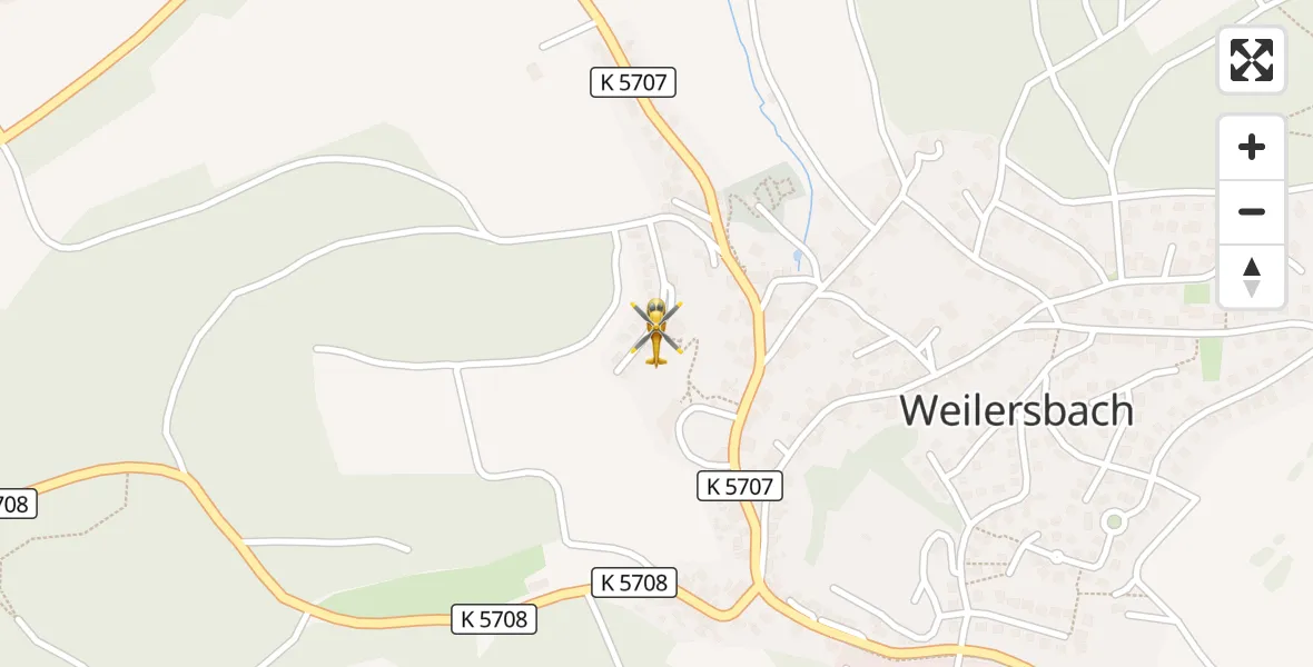 Flugroute Rettungshubschrauber Weilersbach - Weilersbach, 22 Februar 2026, 05:32