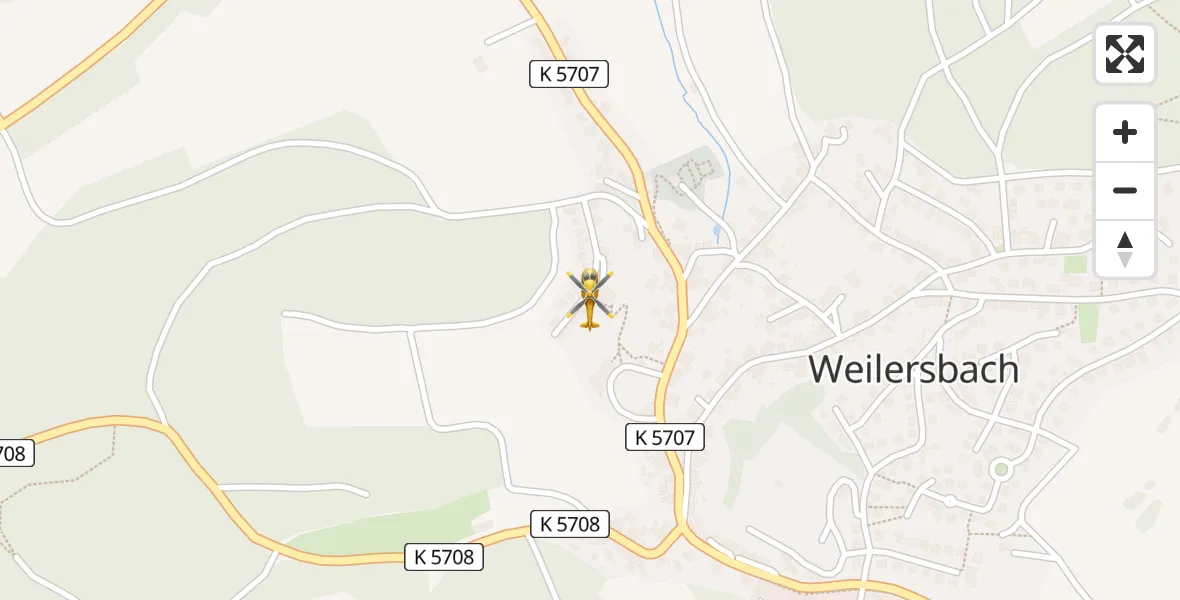 Flugroute Rettungshubschrauber Weilersbach - Weilersbach, 22 Februar 2026, 05:32