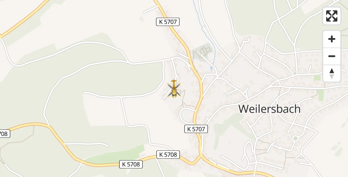 Flugroute Rettungshubschrauber Weilersbach - Weilersbach, 22 Februar 2026, 05:31