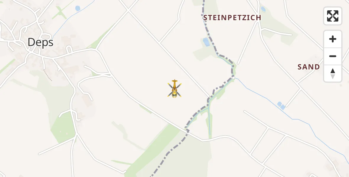 Flugroute Rettungshubschrauber Deps - Deps, 22 Februar 2026, 11:15