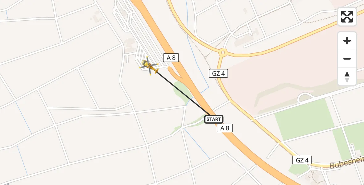 Flugroute Rettungshubschrauber Leipheim - Leipheim, 22 Februar 2026, 18:51
