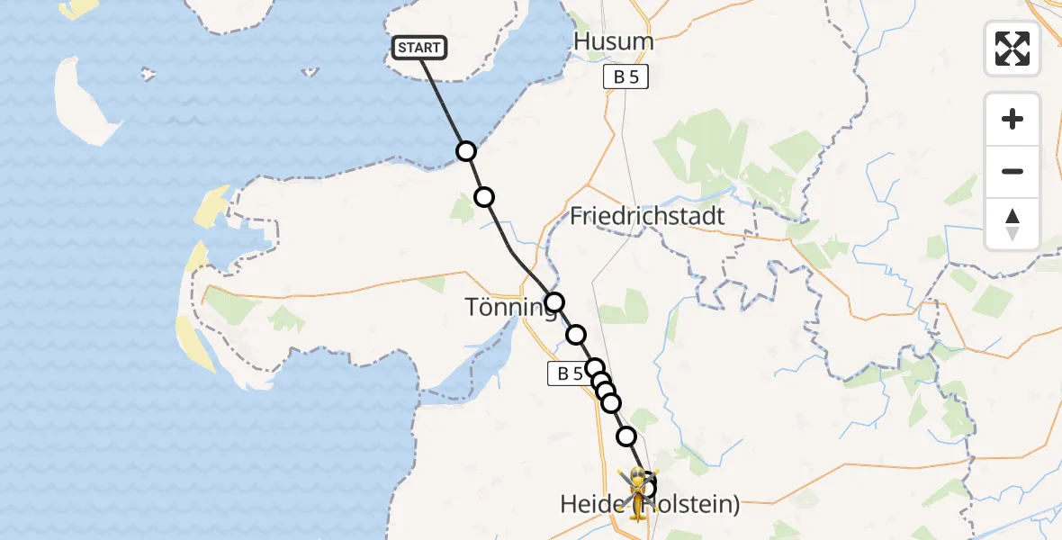 Routekaart van de vlucht: Rettungshubschrauber nach Heide, Am Nussgang